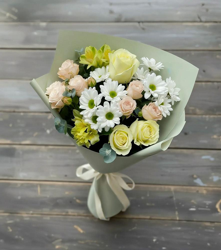 Букет цветов из: Альстромерии, Розы и Хризантемы в Левокумском