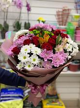Букет цветов из:  Розы, Хризантемы и Альстромерии #REPLACE_PRED# Левокумском