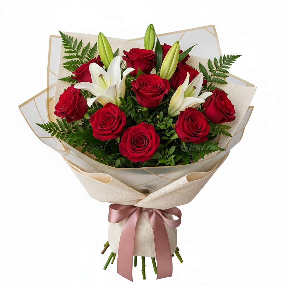 Букет цветов из: Лилии и Розы в Левокумском