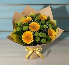 Букет цветов из:  Герберы и Хризантемы #REPLACE_PRED# Левокумском