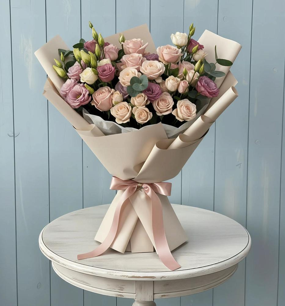 Букет цветов из: Розы и Лизиантусы в Левокумском