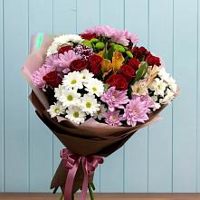 Букет цветов из:  Розы, Хризантемы и Альстромерии в Левокумском