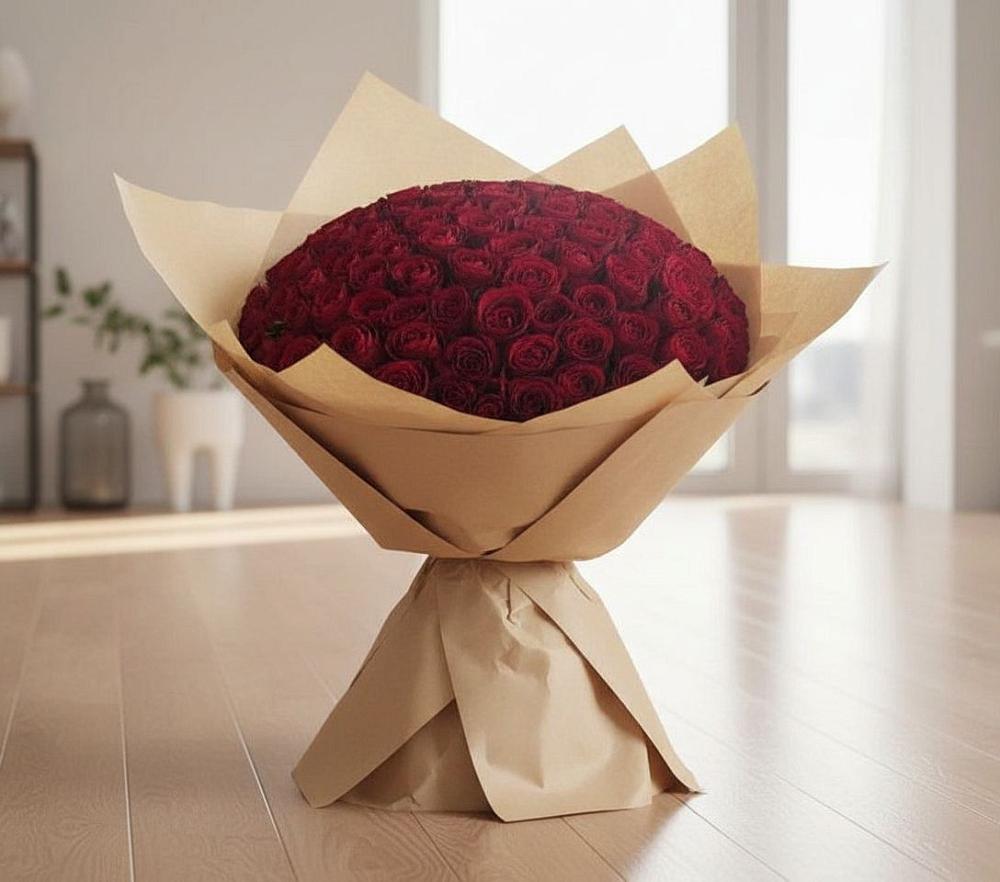 Букет 101 Красная роза в Левокумском