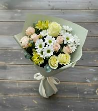 Букет цветов из:  Альстромерии, Розы и Хризантемы в Левокумском