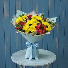 Букет цветов из:  Альстромерии и Хризантемы в Левокумском