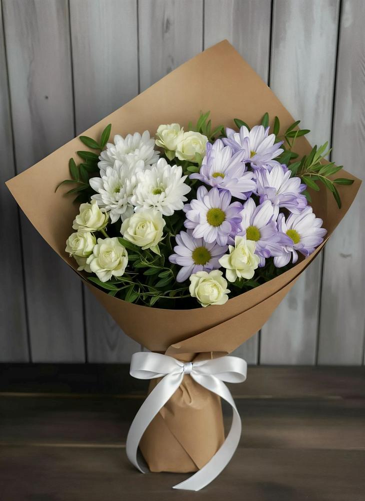 Букет цветов из: Хризантемы и Розы в Левокумском
